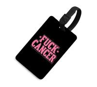 Étiquettes de bagages imprimées FCK Cancer avec nom pour valise ou sac à dos