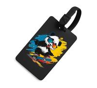 Étiquettes de bagages Panda Skater pour valises, étiquettes de voyage en TPU, étiquettes de sac pour hommes et femmes, noires