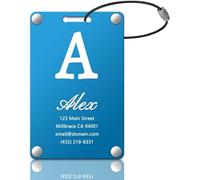 Etiquettes de bagages personnalisées en acier inoxydable, imperméables, durables et faciles à identifier, personnalisables avec un message personnel, adaptées aux valises, sacs à dos et sacs de voyage