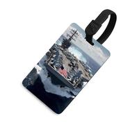 Étiquettes de bagages pour porte-avions USS, étiquettes de voyage en TPU pour hommes et femmes, noires