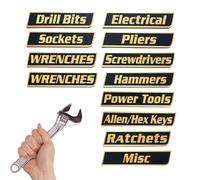 Étiquettes de boîte à outils | 12 pièces aimants puissants, étiquettes de tiroir à outils pour organiser les accessoires - pour l'organisation d'identifier le positionnement, les tiroirs, les tiroirs