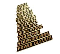 Étiquettes De Boîte À Outils | 12 Pièces Autocollants Amovibles Réutilisables D'Organisation | Étiquettes Organisatrices Coffre À Outils | Pour Tiroirs Armoires Surfaces Métalliques