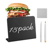 Étiquettes De Buffet Alimentaires - Petites Cartes De Nom De Tableau Noir, Panneaux D'affichage Réutilisables | 15x Table Place Carte Chalk Tags, Bakery Wedding Party Configuration, Célébration Des Ma