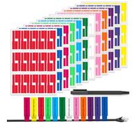 Étiquettes de Câble, 360 Pièces Etiquette Cable Auto-adhésif Etiquettes Autocollantes Identification Câble avec Marqueur Imperméables et Résistants à la Déchirure Imprimable 12 Couleurs 12 Feuilles