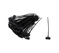 Étiquettes de câble attaches zippées fermetures à glissière autobloquantes for le marquage des câbles réseau multicolore 100 pièces(Black 100pcs)