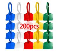 Étiquettes de câble Étiquettes de colliers serrage, attaches à boucle, marqueurs, étiquette câble, ruban fermeture éclair autobloquant, accessoire rangement for la maison et le bureau(Blue,200PCS)