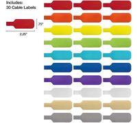 Étiquettes de câbles haut de gamme sur feuilles A4 avec marqueur ¿ Imperméables, résistantes aux déchirures, couleurs assorties