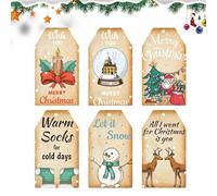 Étiquettes de cadeaux de Noël, étiquettes de Noël | Étiquettes de Noël 60 pièces Décoration d'arbre de Noël, étiquettes décoratives de Noël pour la famille, les amis, les amoureux