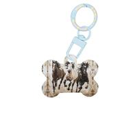 Étiquettes de chien en forme d'os de chien en forme d'os de chien en forme de chevaux en cours d'exécution, porte-clés en acrylique double face pour chiens et chats, M, Acrylique