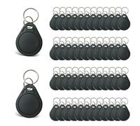 Étiquettes de e sécurité RFID 13,56 MHz ISO14443A, puces Fu-dan inclonables, système de cartes IC autorisées pour système de contrôle d'accès de porte de portail de bureau (Noir, 50)