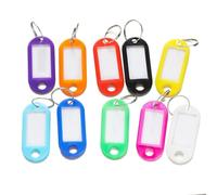Étiquettes de clés en plastique avec étiquette de carte for kit de porte-clés à faire soi-même, étiquette de bagage, classification des numéros d'hôtel Pour Étiquettes À Bagages(Random mixed,50pcs)