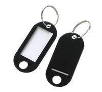 Étiquettes de clés en plastique avec étiquette de carte for kit de porte-clés à faire soi-même, étiquette de bagage, classification des numéros d'hôtel Pour Étiquettes À Bagages(Black,100pcs)