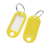 Étiquettes de clés en plastique avec étiquette de carte for kit de porte-clés à faire soi-même, étiquette de bagage, classification des numéros d'hôtel Pour Étiquettes À Bagages(Yellow,50pcs)