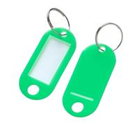 Étiquettes de clés en plastique avec étiquette de carte for kit de porte-clés à faire soi-même, étiquette de bagage, classification des numéros d'hôtel Pour Étiquettes À Bagages(Green,50pcs)