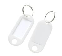 Étiquettes de clés en plastique avec étiquette de carte for kit de porte-clés à faire soi-même, étiquette de bagage, classification des numéros d'hôtel Pour Étiquettes À Bagages(WHITE,50pcs)