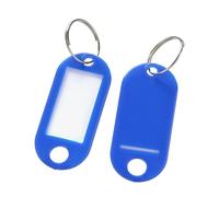 Étiquettes de clés en plastique avec étiquette de carte for kit de porte-clés à faire soi-même, étiquette de bagage, classification des numéros d'hôtel Pour Étiquettes À Bagages(Blue,100pcs)