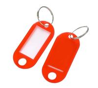 Étiquettes de clés en plastique avec étiquette de carte for kit de porte-clés à faire soi-même, étiquette de bagage, classification des numéros d'hôtel Pour Étiquettes À Bagages(Red,100pcs)