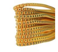 Étiquettes de cordon électrique, Marqueurs de câbles jaunes, 120/600 pièces, EC-0/1/2/3/5/8 0.5 .75 1 2. 4 6 8 10 12 16 25 35 mm2 for tubes diamètre fil(0.5mm2 600pcs)