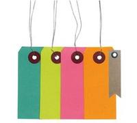 Etiquettes de couleur avec fil métal + 20 étiquettes kraft Fanion Multicolore G