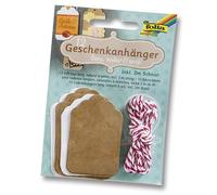 Folia 12002 Gift Tags with Cord, Natural and White Classic long, natural and whi