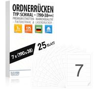 Etiquettes de dossier autocollantes 190 x 38 étiquette de dos de dossier pour dossier surface blanche mate, imprimantes à encre et laser, étiquettes d'expédition MADE IN GERMANY