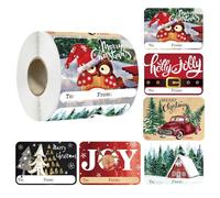 Étiquettes De Noël | 250 Étiquettes Autocollantes de Dessin Animé - Autocollants De Noël Pour Activités Manuelles | Pour Sacs Papier Cadeau Chaussettes Arbre Fêtes Anniversaire Mariage Et