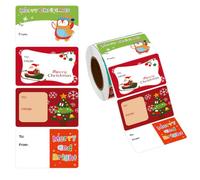 Étiquettes de Noël, 500 étiquettes de Noël avec espace d'écriture, motifs vacances dessins animés pour autocollants nom personnalisés, 1, 5 x 2 pouces, style B