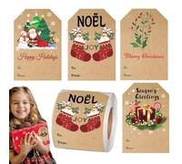 Étiquettes de Noël autocollantes décoratives et festives saisonnières | Étiquettes nominatives de Noël pour bas pour fêtes de vacances, fêtes de famille, loisirs créatifs saisonniers