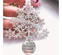 Étiquettes de Noël en métal à suspendre avec inscription « Good Neighbors are Like Stars » - Inscription « Blessing » (Friends Forever)