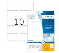 HERMA - Pochette de 200 badges autocollantes pour textile, En soie d'acétate (80 x 50 mm) Personnalisables et imprimables, Impression laser, (4514)