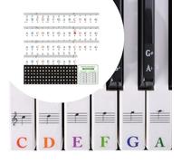 Étiquettes de piano pour clavier de piano 88/76/61/54/49/37 touches, autocollants multicolores, autocollants pour touches de piano, autocollants réutilisables, pour enfants et débutants