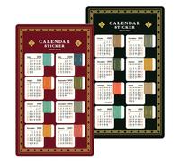 Étiquettes de planification mensuelle - Double feuille de notation de date, patch de répertoire de protection contre l'humidité, stock de bureau, matériel d'agenda | avec collage de vacances, école