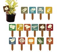 Étiquettes de plantes avec étiquettes de nom de type T imperméables en bois | 15 pièces Étiquettes pour plantes en pot de jardin extérieur pour extérieur, arrière-cour, ferme, terrasse, pelouse, serre