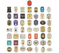 Étiquettes De Potion Imperméables - Ensemble De 50 Étiquettes Esthétiques, Autocollants De Style Gothique Et Fantasy Décorant Bouteilles, Ordinateurs Portables, Valises, Notebook, Skateboard |