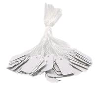 Étiquettes de prix avec ficelle attachée 500 pièces 0,9 x 0,5" Étiquettes cadeaux blanches avec ficelle de suspension Étiquettes de marchandises inscriptibles Étiquettes d'affichage pour produits Bijo