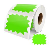 Étiquettes De Prix Étiquettes Vertes 75mm X 100mm Autoadhésives Grandes Starburst Signes Vente Étiquettes Amovibles Imperméables Pour La Vente Au Détail Supermarchés Business 500 Pièces