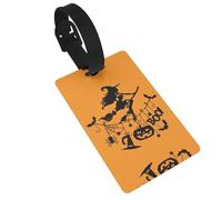 Étiquettes de sac de voyage en PVC imperméable pour valises, sac de voyage avec étiquette de nom pour Halloween, sorcière volante