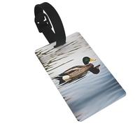 Étiquettes de sac de voyage imprimées Canard domestique Identificateurs uniques de valise avec colonne d'informations personnelles