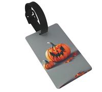 Étiquettes de sac de voyage imprimées citrouille d'automne identificateurs uniques de valise avec colonne d'informations personnelles