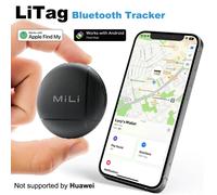 Étiquettes de suivi intelligent MiLi LiTag Duo pour IOS ou Android (pas Huawei) étiquette de suivi Bluetooth/détecteur de tecteur d'articles/traqueur de bagages black with 1pcs case