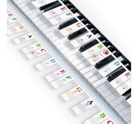 Étiquettes de touches de piano en silicone, guide de notes de piano 61 touches pour débutant, lettres de piano multicolores plus grandes pour clavier, autocollants amovibles