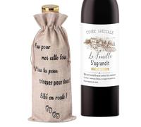 Étiquettes de Vin Annonce Grossesse - Lot de 5 Stickers Bouteille + Sac de Bouteille “Pas pour moi cette fois…” Idée et Humoristique pour Annoncer une Grossesse pour Famille Amis- Bébé en Route