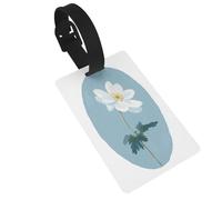 Étiquettes délicates en forme de fleur d'anémone blanche, idéales pour les sacs à dos de voyage, croisière, sac à dos