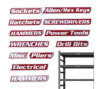 Étiquettes d'étiquettes pour boîte à outils - 12 marqueurs magnétiques pour organisateur, aide à la poitrine | Ensemble d'étiquettes porte-outils pour armoire à tiroirs, atelier, bureau, salle de clas