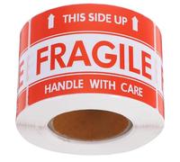 Étiquettes D'expédition Fragiles Rouges en Papier | Adhérence Forte, Couleur Vive, pour Colis, Cartons et Contenants Plastiques, Usage Expédition