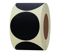 Étiquettes d'identification de codage couleur Hylabelest, rondes, papier naturel, noir, autocollantes, 300 pièces par rouleau (5,1 cm)