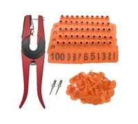 Étiquettes d'oreille bovins - 001-100 étiquettes numérotées, plaques d'identification en uréthane | Kit d'identification l'élevage de boeuf des systèmes d'élevage ovins et caprins Y