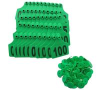 Étiquettes d'oreille de bovins 001-1000 Numéro TPU TPU Étiquettes d'identification animale de grande taille vert 101-200
