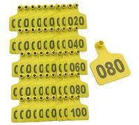 Étiquettes d'oreille de bovins 001-1000 Numéro TPU TPU Étiquettes d'identification animale de grande taille jaune 601-700