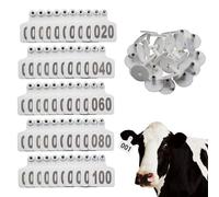 Étiquettes d'oreille de bovins Grands étiquettes d'oreille de bétail en plastique pour porcs de bétail de mouton avec nombre d'oreilles d'identification animale étiquettes d'oreille blanc 101-200